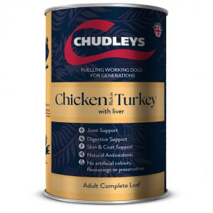 Chudleys Complete Wet Adult Working Dog Rich in Chicken and Turkey with Liver Wet Dog Food Cans - 12 x 395g